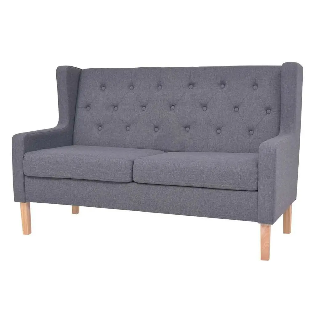 2 Piece Fabric Sofa Set Grey Comfortable Lounge Seating 2-Seater 3-Seater Suite