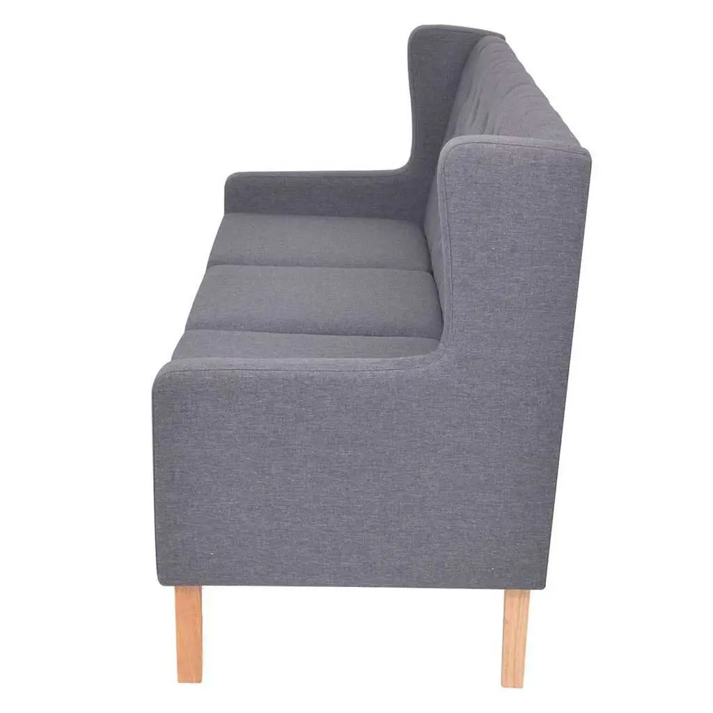 3-Piece Sofa Set Grey Fabric Armchair 2-Seater 3-Seater Living Room Lounge
