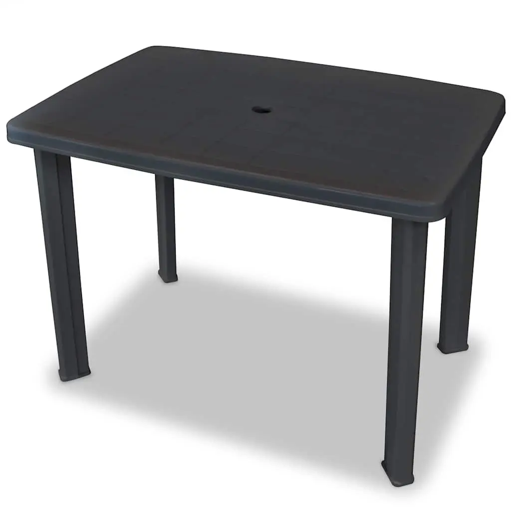 Outdoor Bistro Set Plastic 3 Piece Garden Patio Dining Table and Folding Chairs Anthracite
