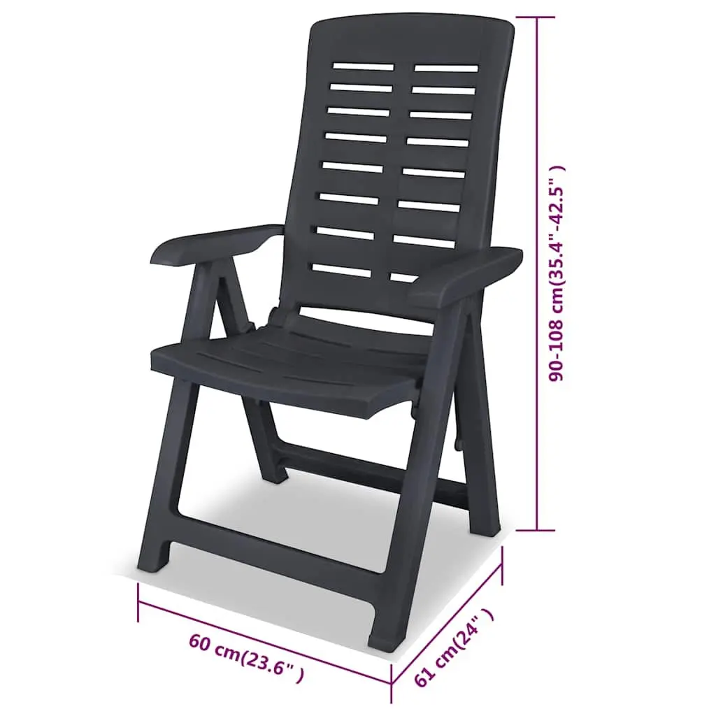 Outdoor Dining Set 5 Piece Plastic Table Chairs Folding Garden Patio Furniture
