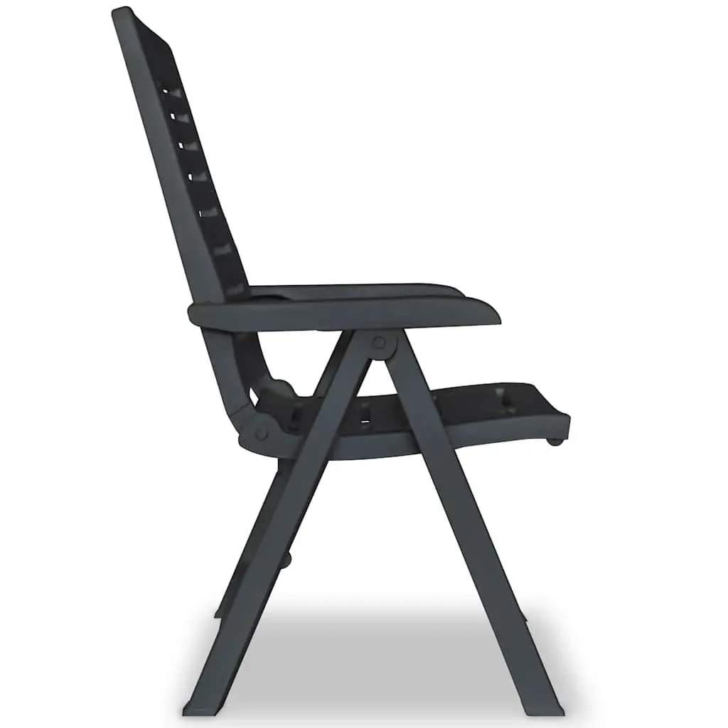 Outdoor Dining Set 7 Piece Plastic Anthracite Garden Table Folding Chairs