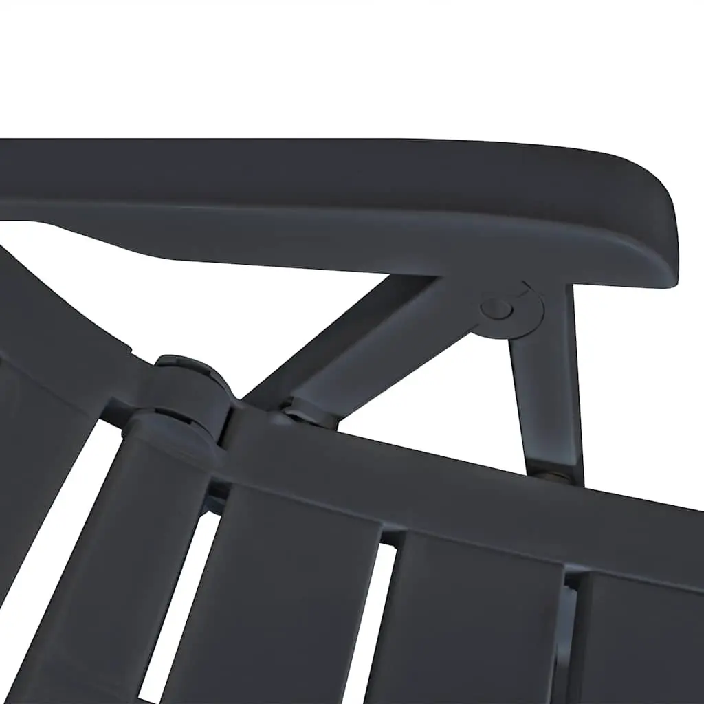 Outdoor Dining Set 7 Piece Plastic Anthracite Garden Table Folding Chairs