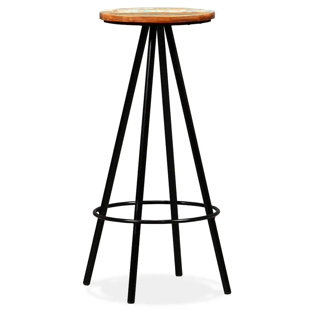 5 Piece Reclaimed Wood Bar Set Industrial Style Table and Stools Brown