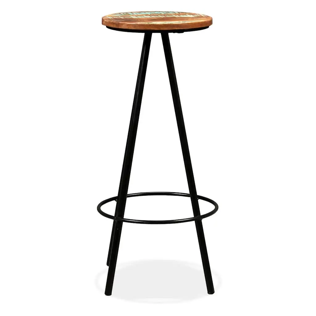 5 Piece Reclaimed Wood Bar Set Industrial Style Table and Stools Brown