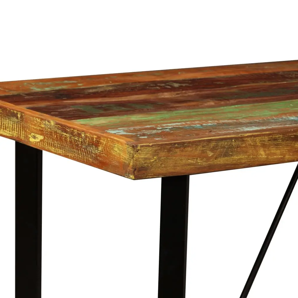 5 Piece Reclaimed Wood Bar Set Industrial Style Table and Stools Brown