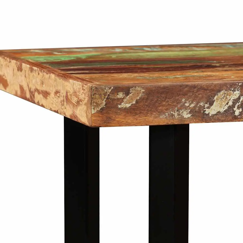 5 Piece Reclaimed Wood Bar Set Industrial Style Table and Stools Brown
