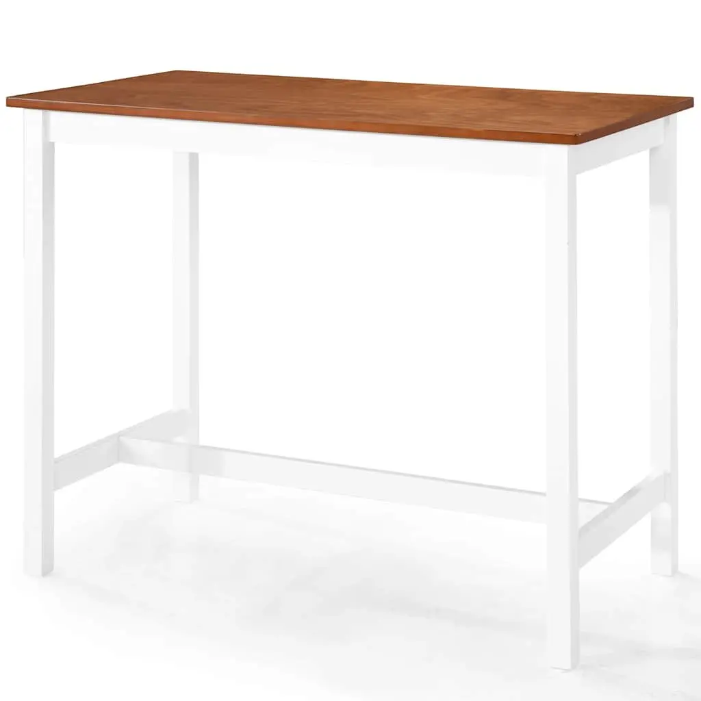 Bar Set 5 Pieces Solid Wood Kitchen Dining Furniture Brown Table and Stools