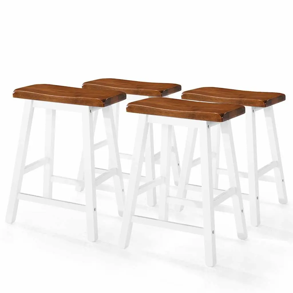Bar Set 5 Pieces Solid Wood Kitchen Dining Furniture Brown Table and Stools