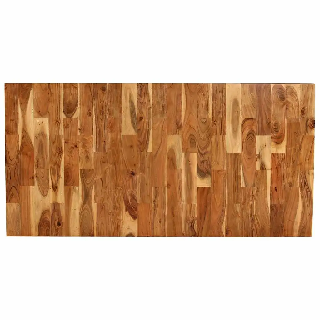 Dining Table Set 7 Pieces Solid Acacia Mango Wood Brown Kitchen Furniture