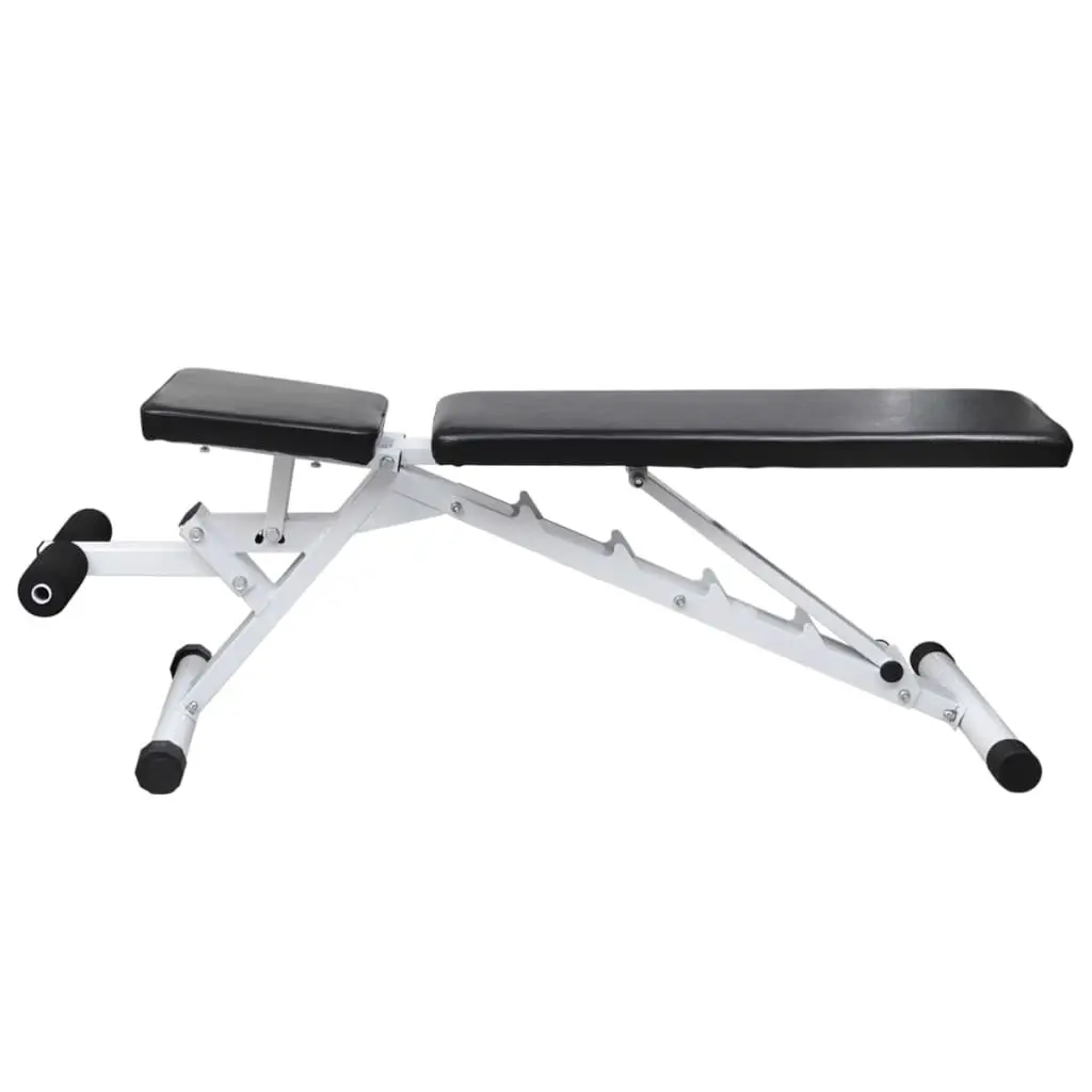 Workout Bench Adjustable Backrest Steel 30.5kg Black Barbell Dumbbell Weight Set