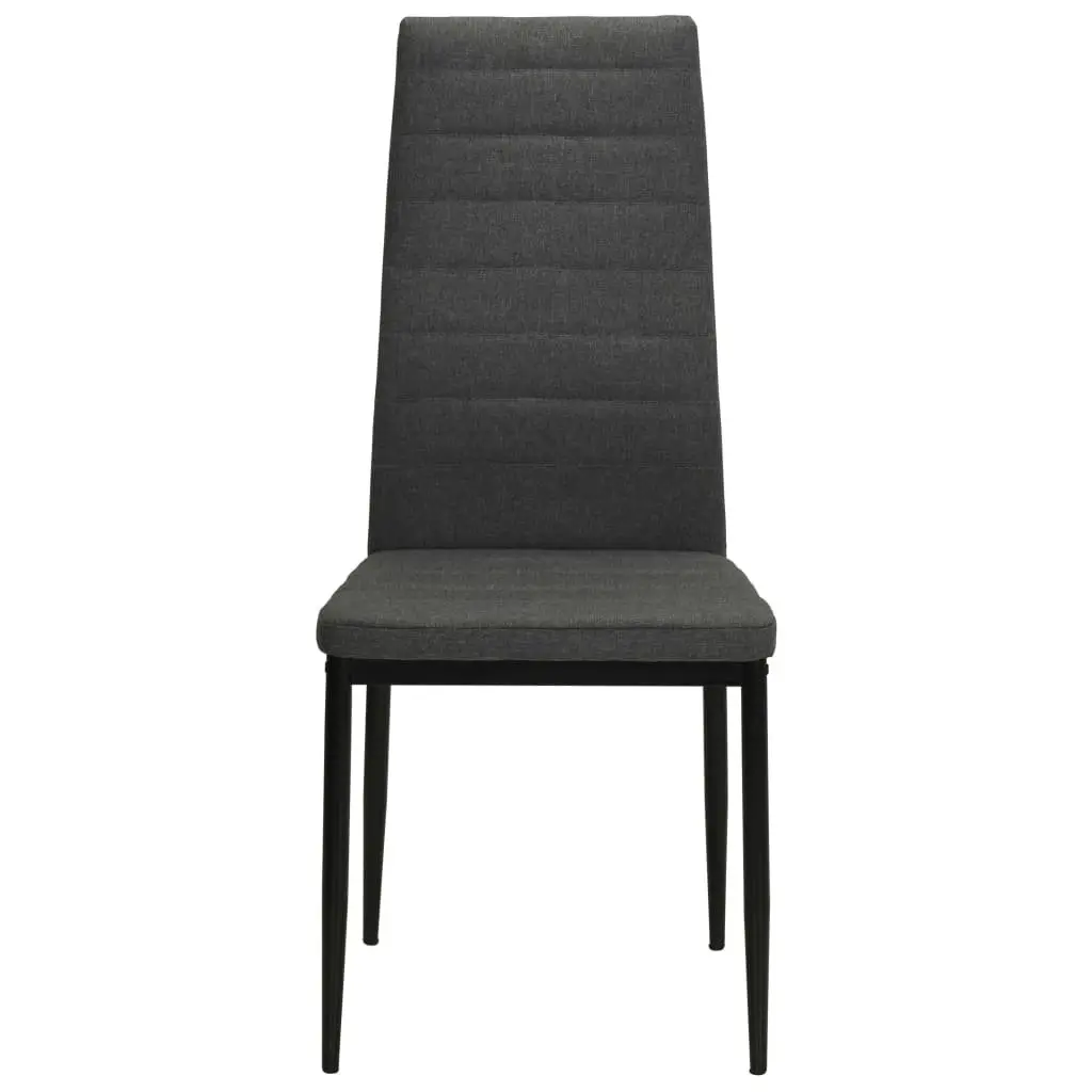Dining Chairs Set Grey Fabric Padded Seat Backrest 6 Piece