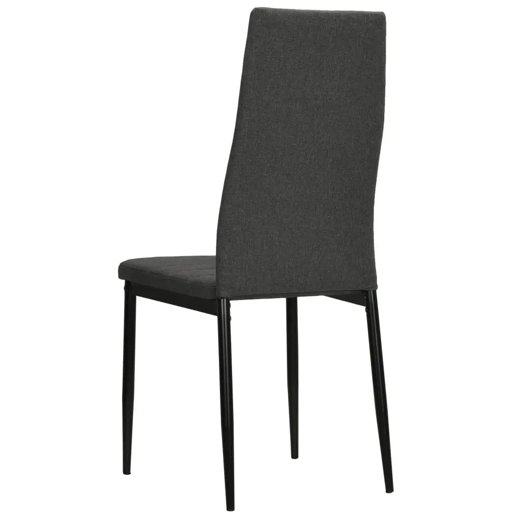Dining Chairs Set Grey Fabric Padded Seat Backrest 6 Piece