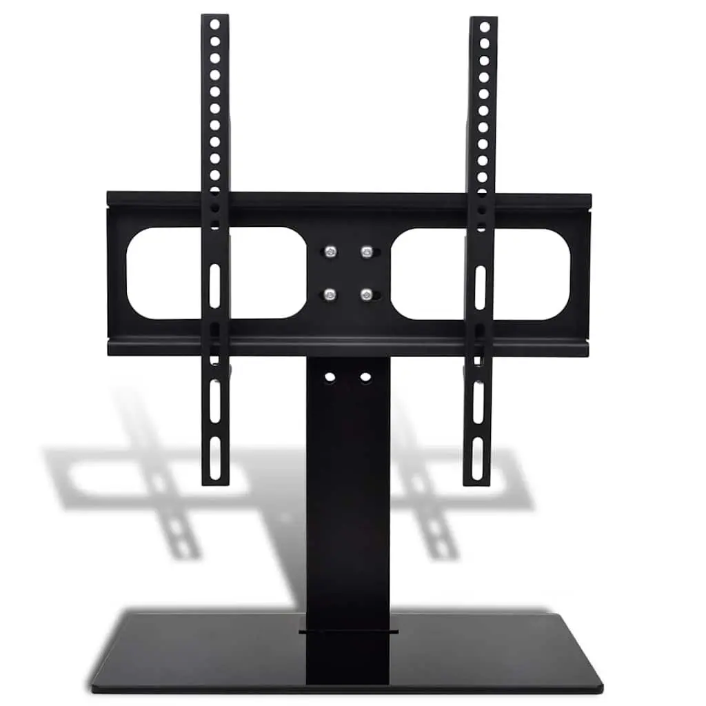 TV Bracket Stand Tempered Glass Base 23"-55" Black