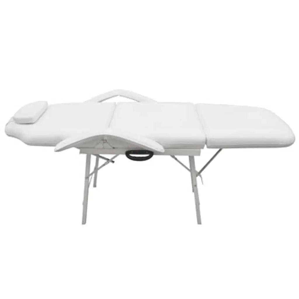 Adjustable Facial Bed Artificial Leather White Massage Therapy Treatment Chair