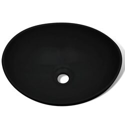 Practical Black Oval Basin for Everyday Use