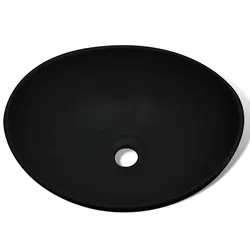 Practical Black Oval Basin for Everyday Use