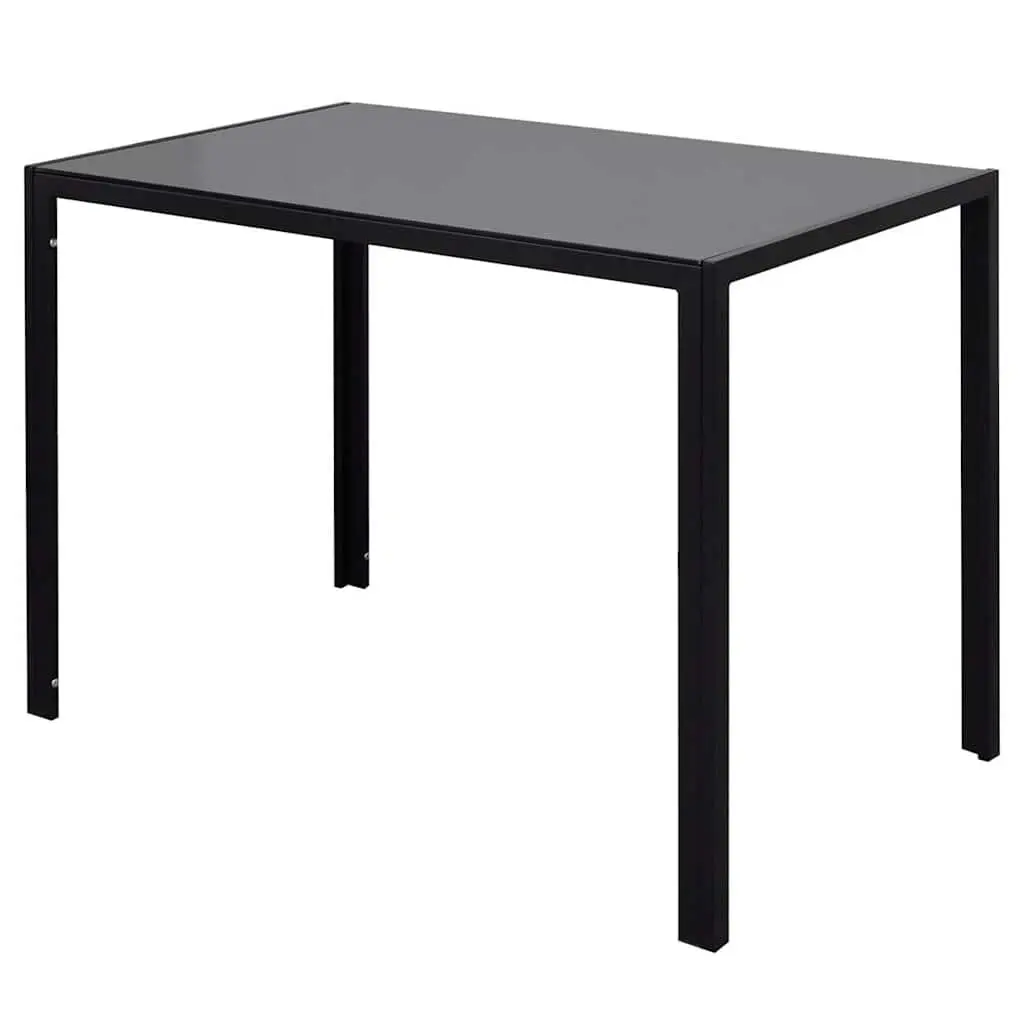 Dining Set Artificial Leather 5 Pieces Kitchen Table Chairs Black White Modern