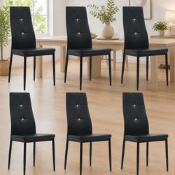 Practical Set of 6 Black Dining Chairs for Your Home