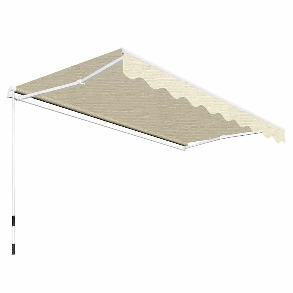 Folding Awning Aluminium 300cm Cream Manual Operation Garden Patio Shade