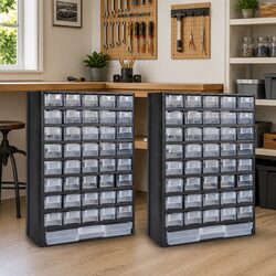Versatile 41-Drawer Tool Cabinet for Workshop Use - 2 Cabinets