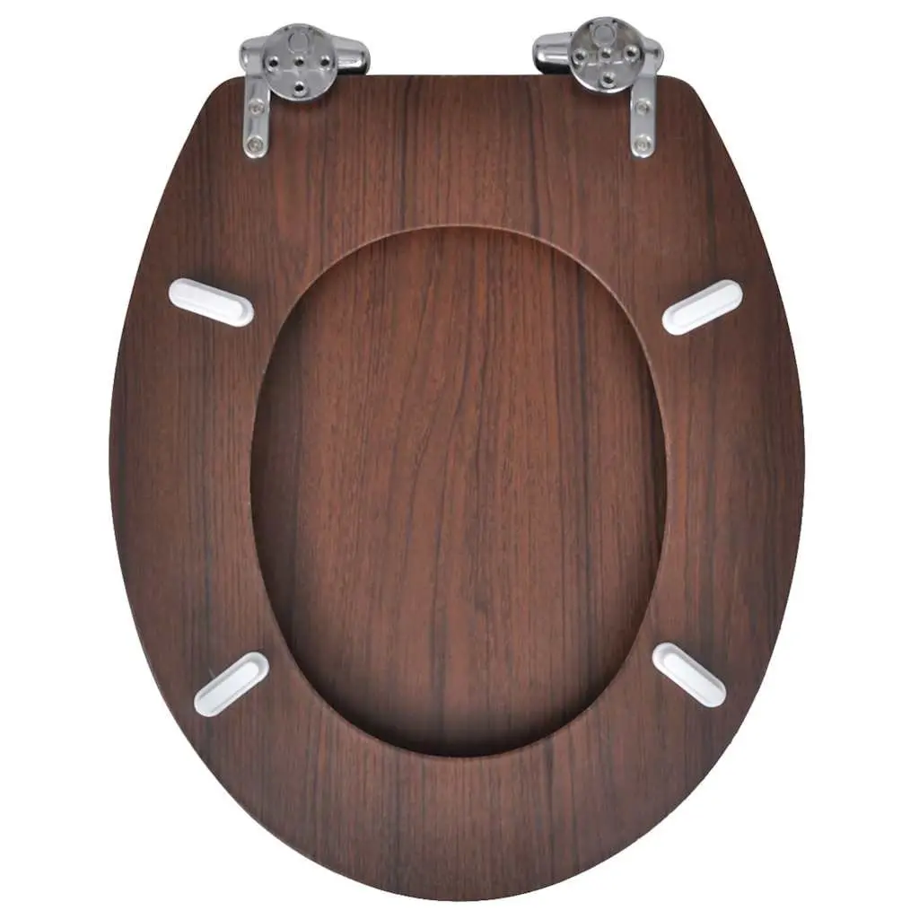 Toilet Seats MDF Brown 2 Pack Soft Close Adjustable Universal Fit