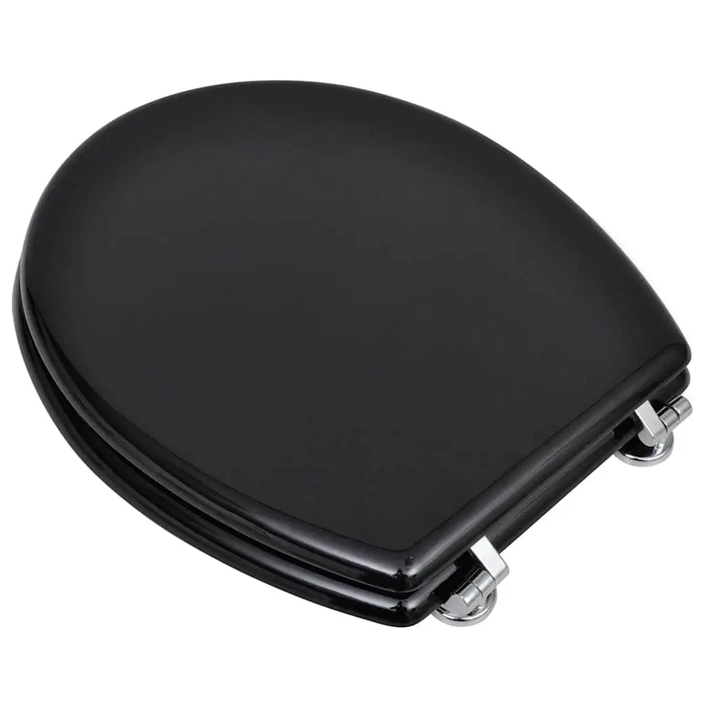 2 Pack Black Toilet Seats with Lids