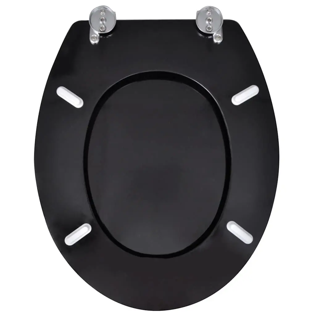 2 Pack Black Toilet Seats with Lids
