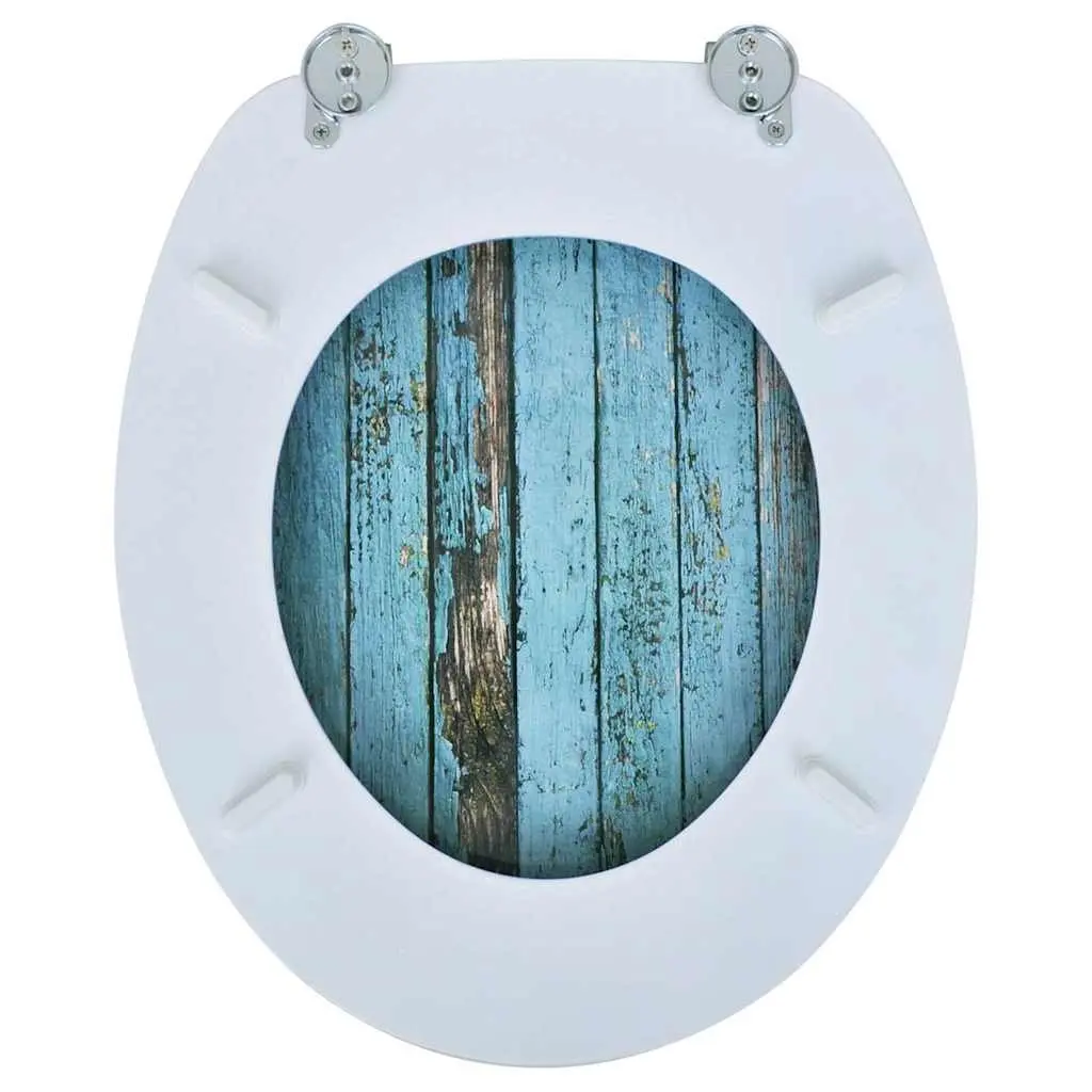 Toilet Seats with Lids MDF Multicolour 2 pcs Chrome Hinges