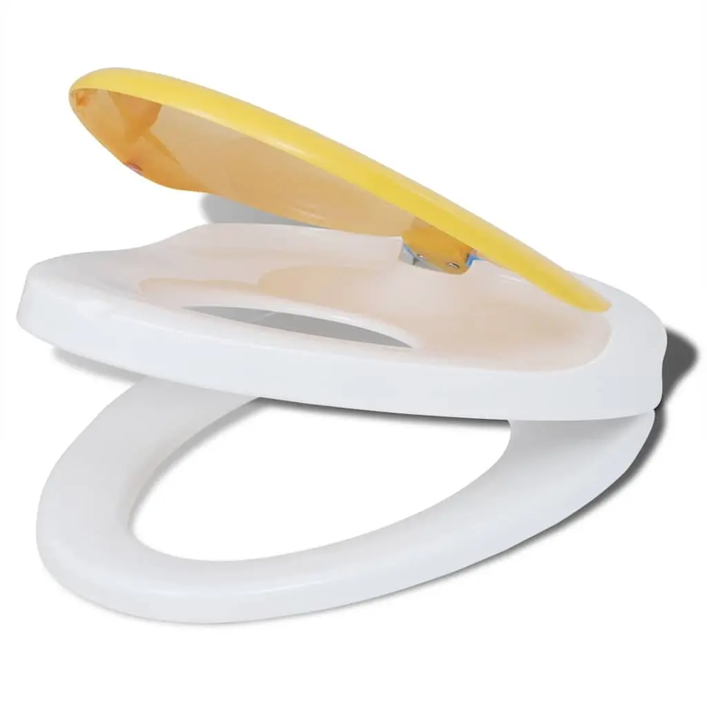 Toilet Seats Soft Close Lids 2 Pack White Yellow Family Kids Adults Bathroom