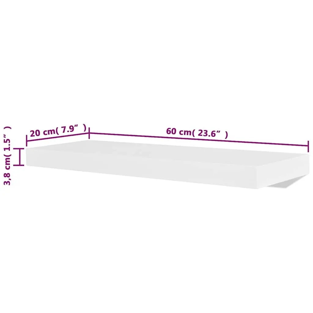 Wall Shelves MDF 60 cm White 4 Piece Floating Display Storage Home Decor