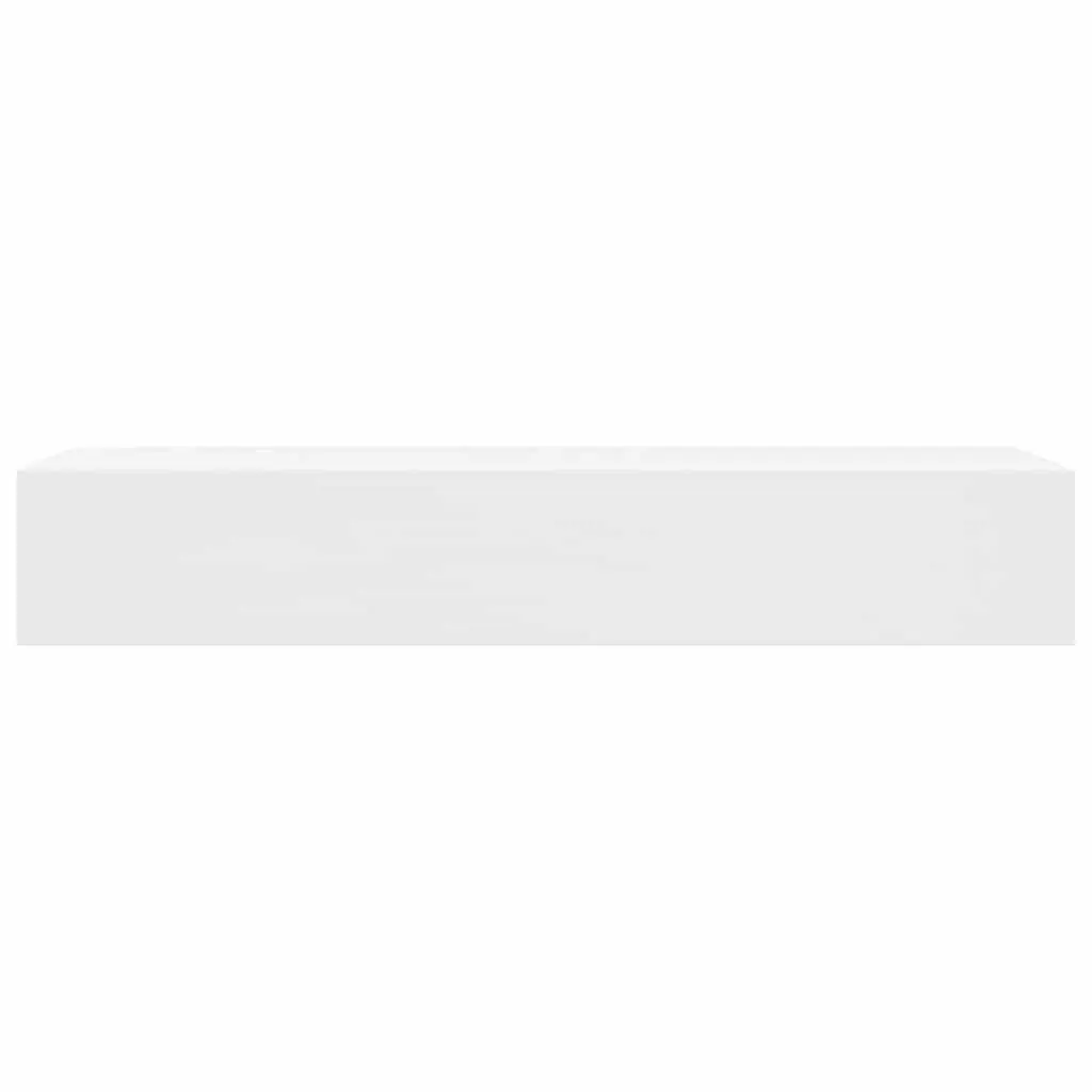 Floating Wall Shelves MDF 48cm White Set of 2 with Drawer Storage