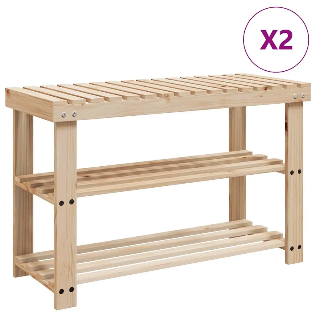 Shoe Rack with Bench Seat Storage Organizer Wooden 2-in-1 Entryway Stand