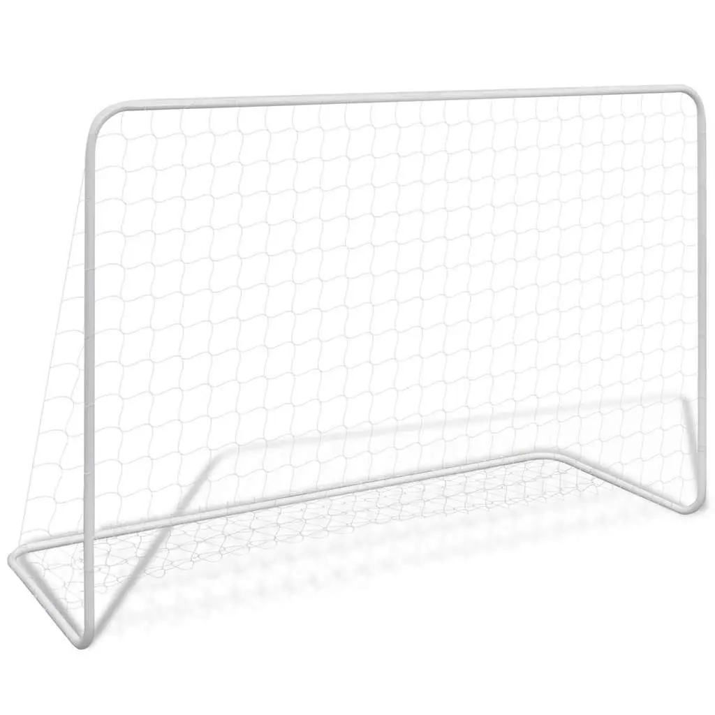 Football Goals Steel 182x61x122 cm White Sturdy Frame 2 Piece