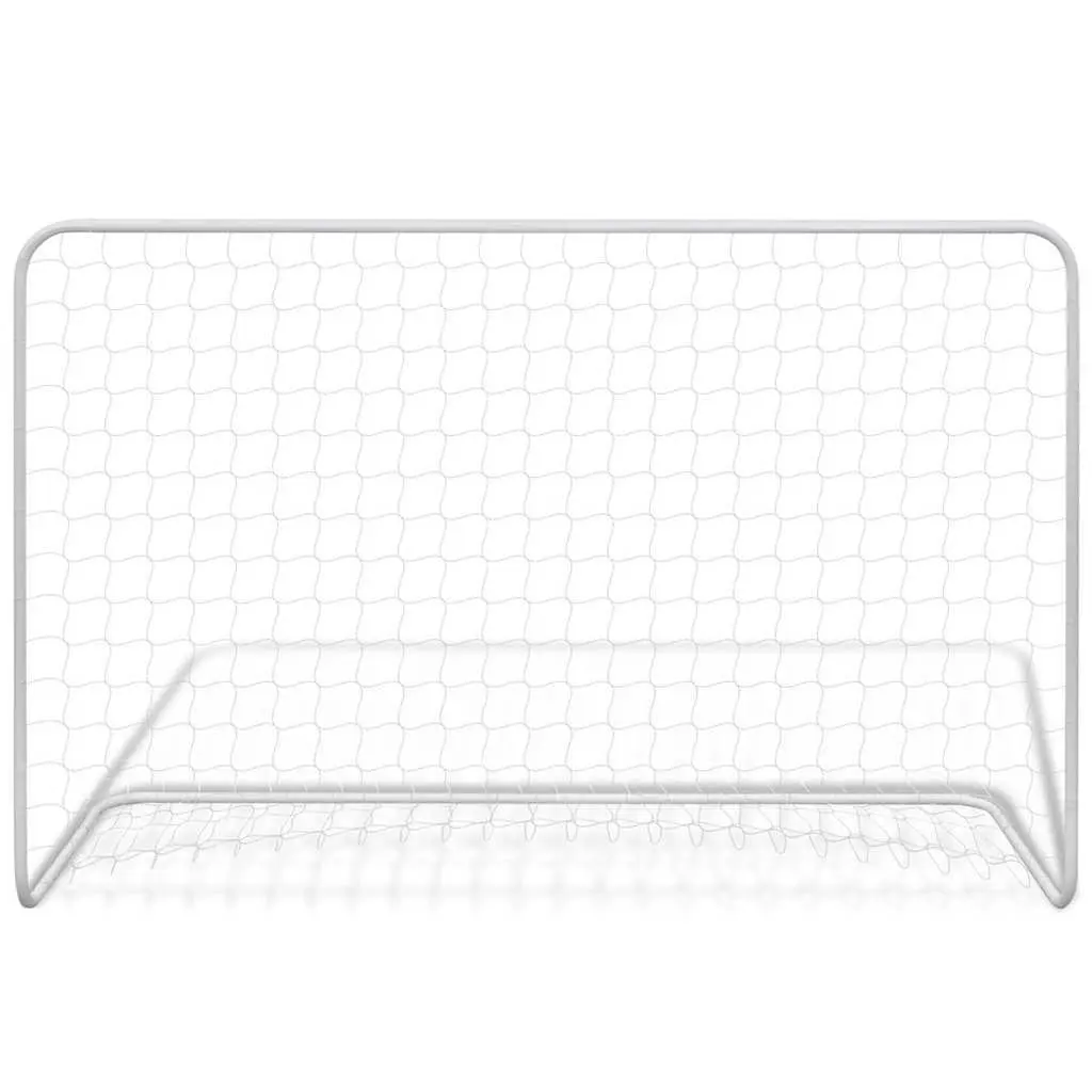 Football Goals Steel 182x61x122 cm White Sturdy Frame 2 Piece