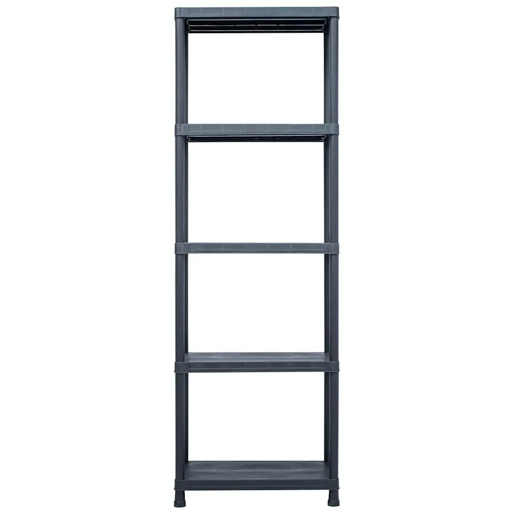 Storage Shelf Racks Black Plastic 60x30x180cm 5 Pieces Moisture Resistant Industrial