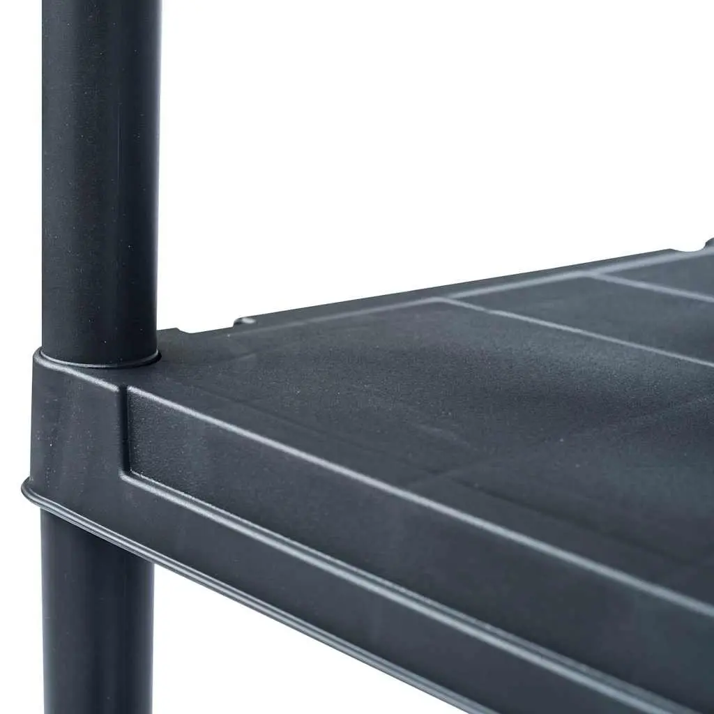 Storage Shelf Racks Black Plastic 60x30x180cm 5 Pieces Moisture Resistant Industrial
