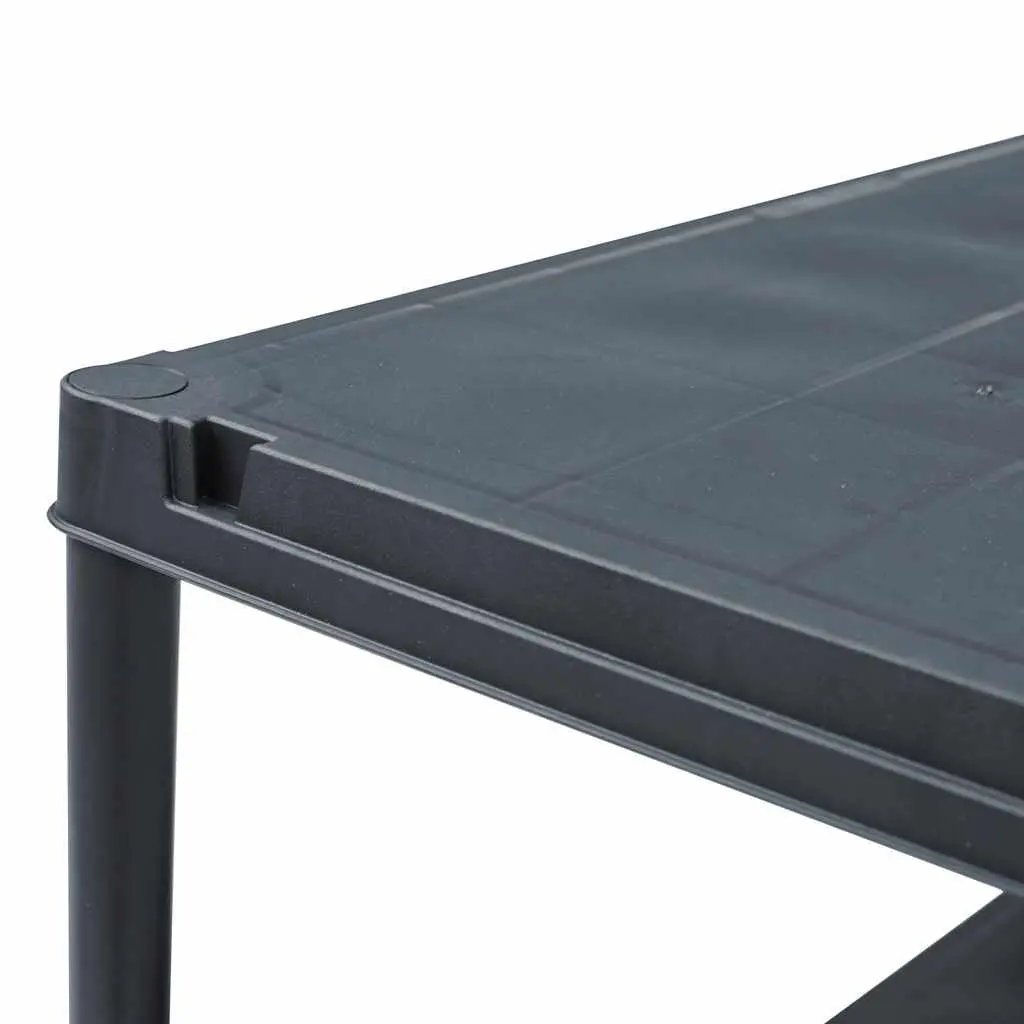 Storage Shelf Racks Black Plastic 60x30x180cm 5 Pieces Moisture Resistant Industrial