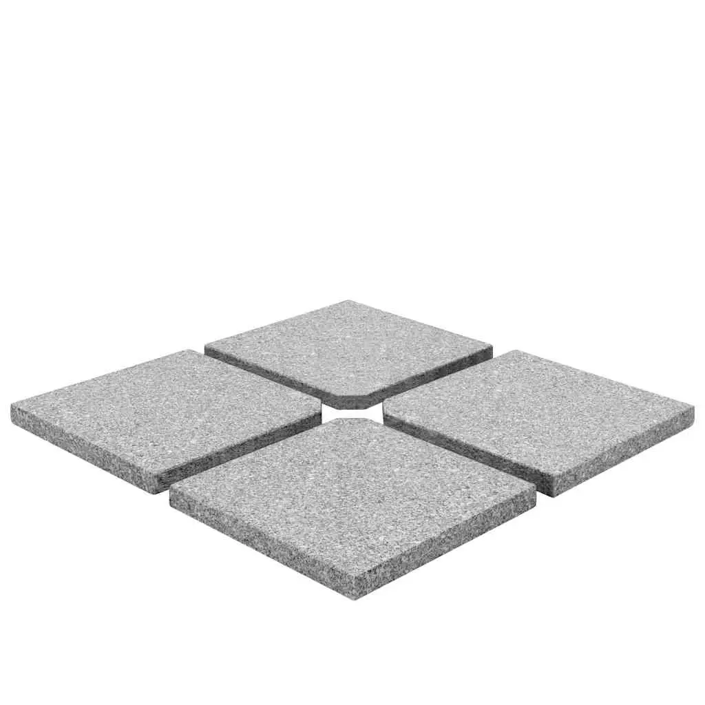 Umbrella Weight Plates Square 100kg Grey 4 Piece Outdoor Parasol Base Stabiliser