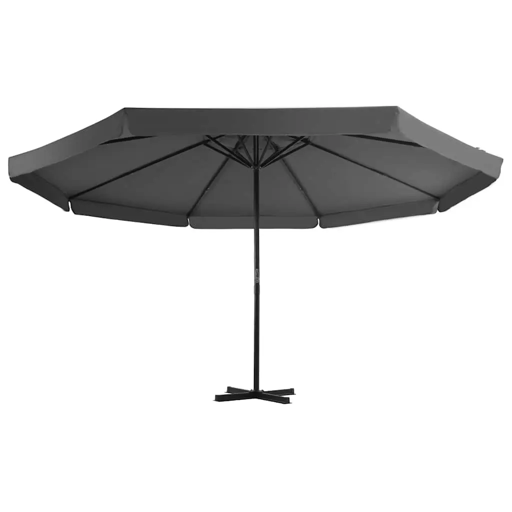 Garden Parasol Aluminium Frame UV-Resistant Cover Grey