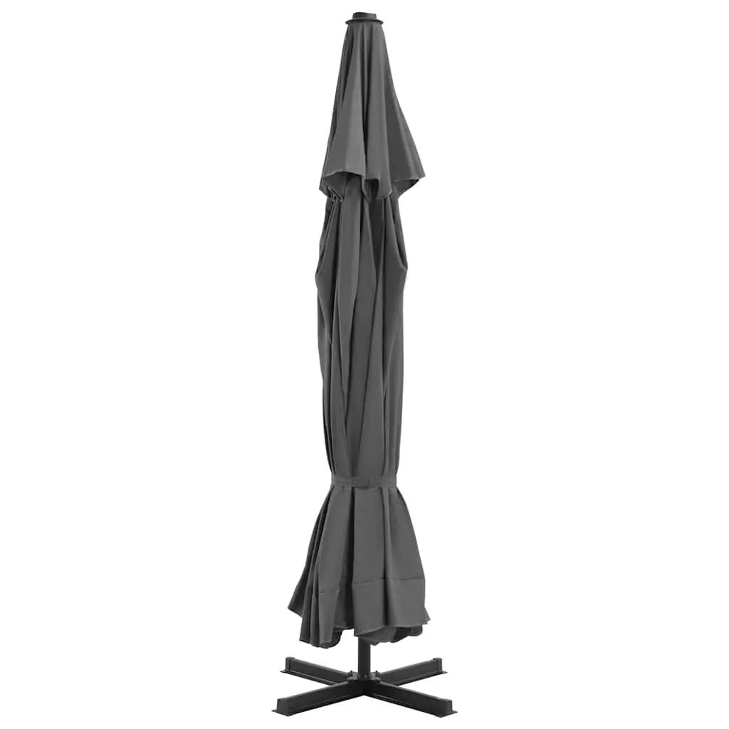 Garden Parasol Aluminium Frame UV-Resistant Cover Grey