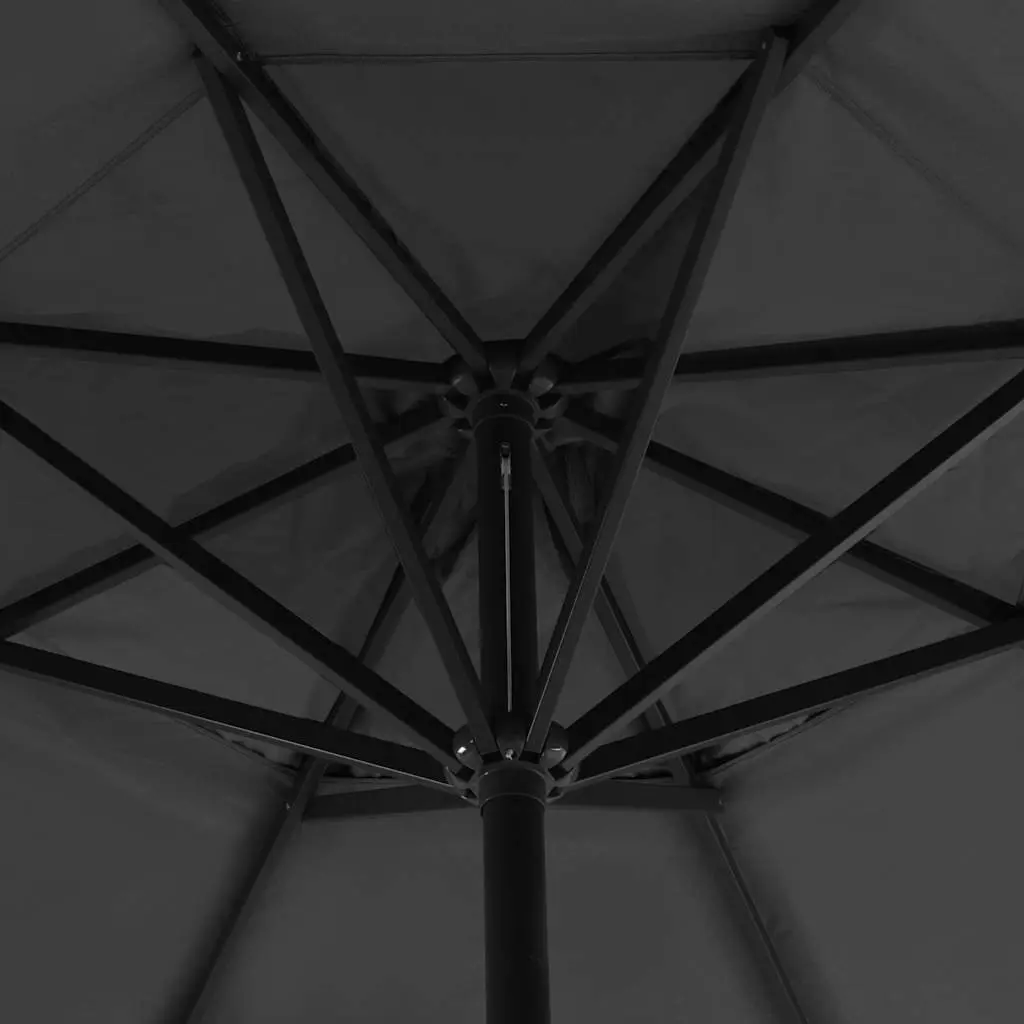 Garden Parasol Aluminium Frame UV-Resistant Cover Grey