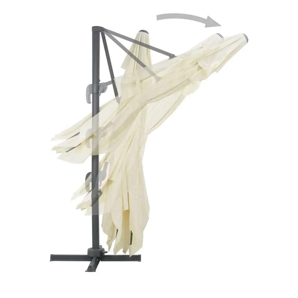 Garden Parasol Aluminium Frame UV-Resistant 360-Degree Tilt Rotate Beige