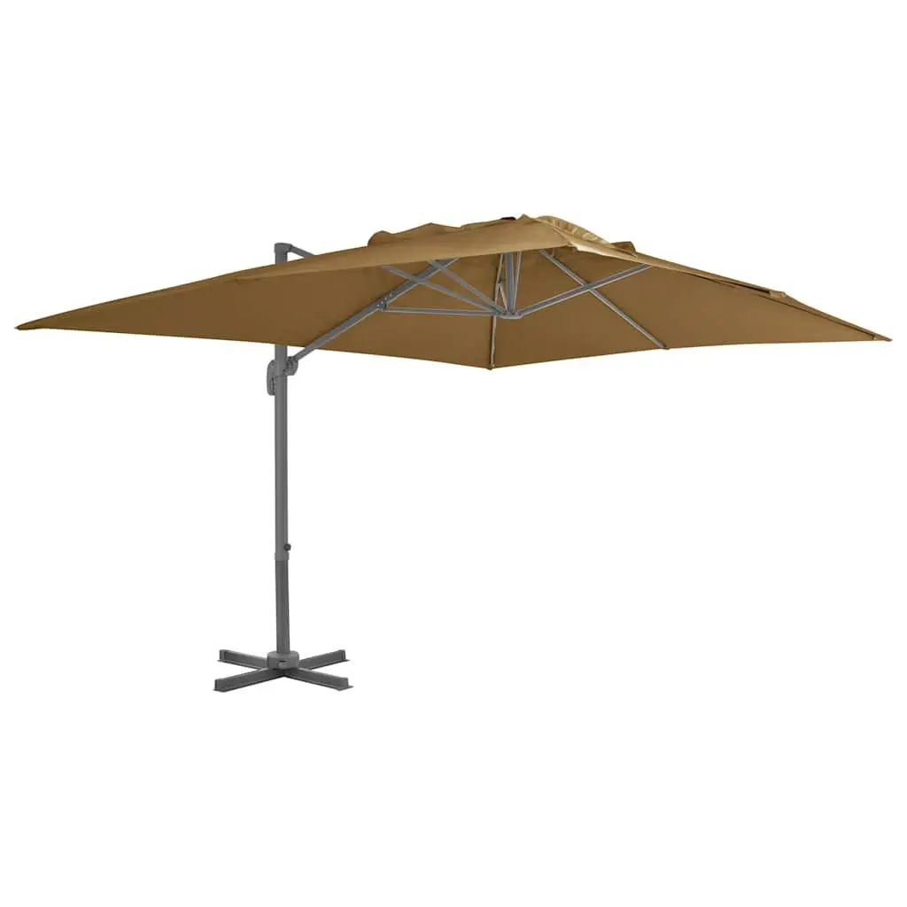 Garden Parasol Aluminium Frame UV-Resistant Cover 360 Degree Tilt Rotate Taupe