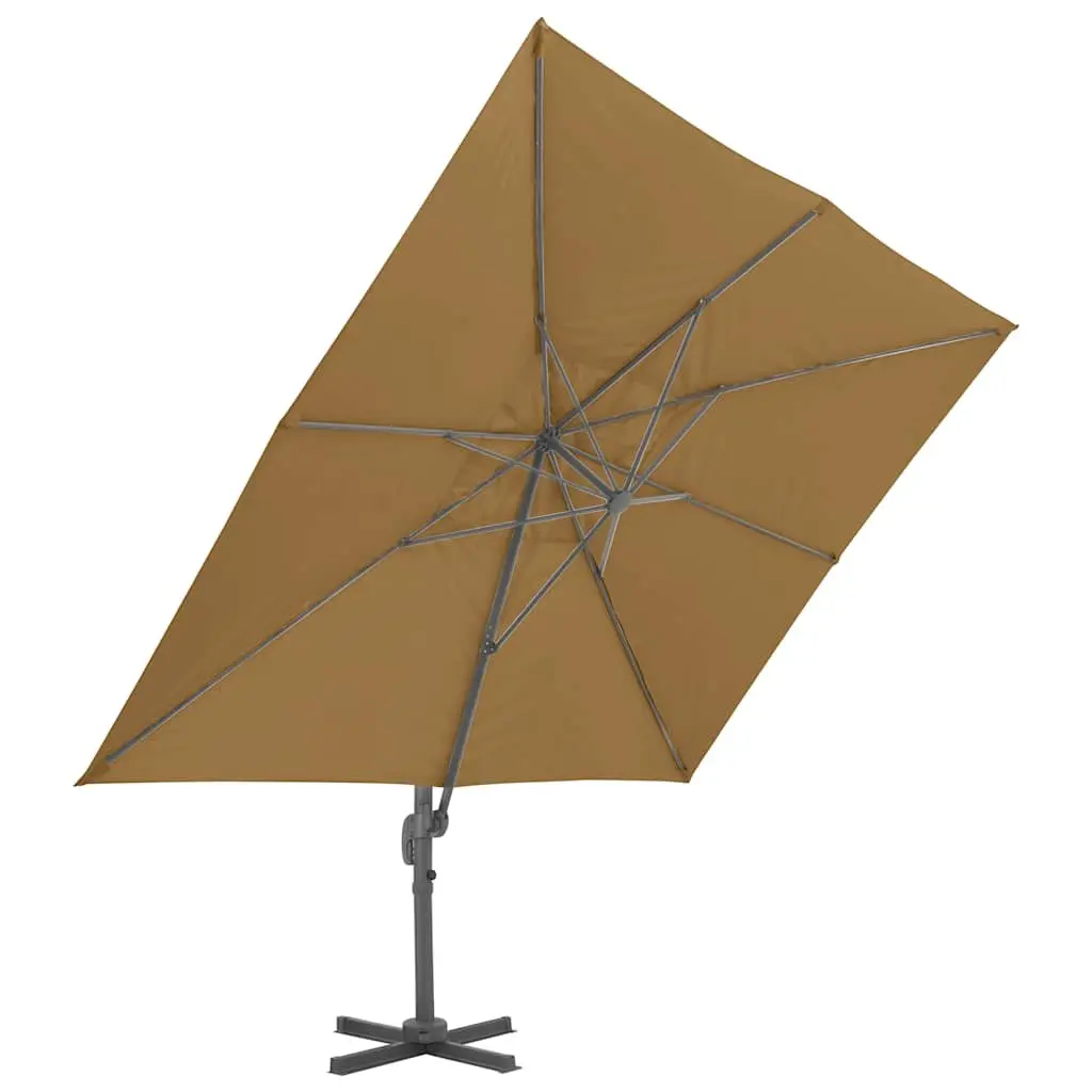 Garden Parasol Aluminium Frame UV-Resistant Cover 360 Degree Tilt Rotate Taupe
