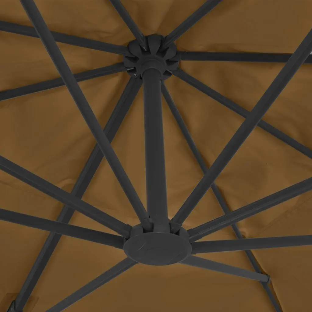 Garden Parasol Aluminium Frame UV-Resistant Cover 360 Degree Tilt Rotate Taupe