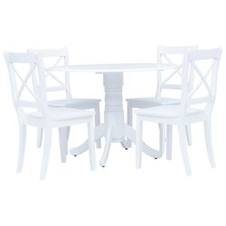 Functional 5 Piece White Dining Set for Everyday Use
