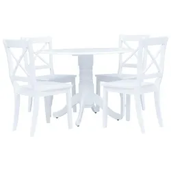 Functional 5 Piece White Dining Set for Everyday Use