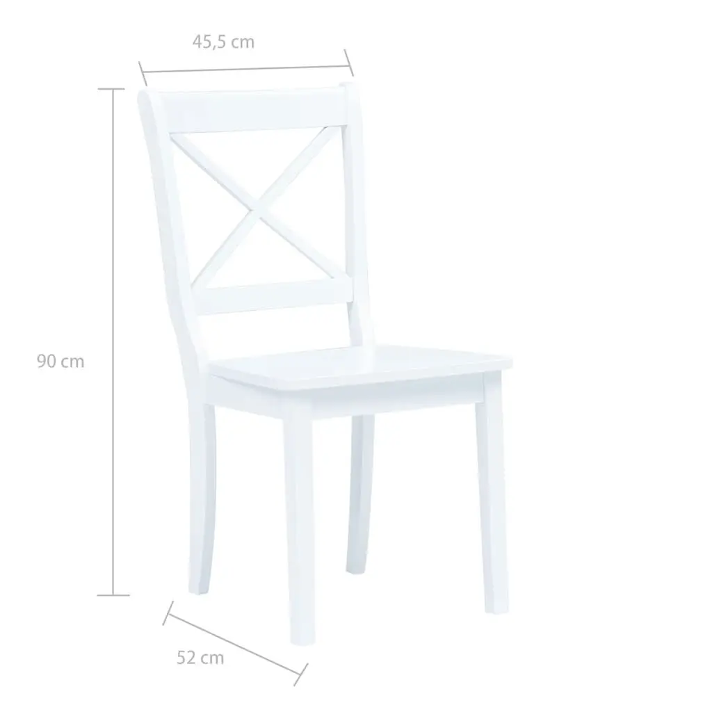 White Wooden Dining Set 5 Piece Table and Chairs for Kitchen or Dining Room