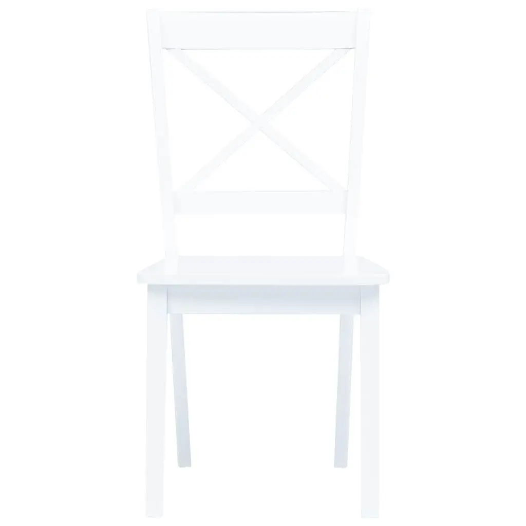 White Wooden Dining Set 5 Piece Table and Chairs for Kitchen or Dining Room