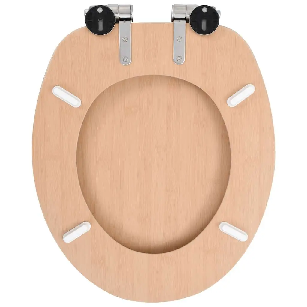 Toilet Seats 2 pcs Soft Close Lids Brown Bamboo Design Easy Install Bathroom